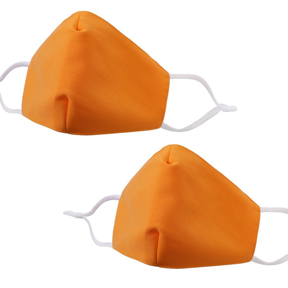 2 PK Reusable Comfortable Cotton Face Mask Orang